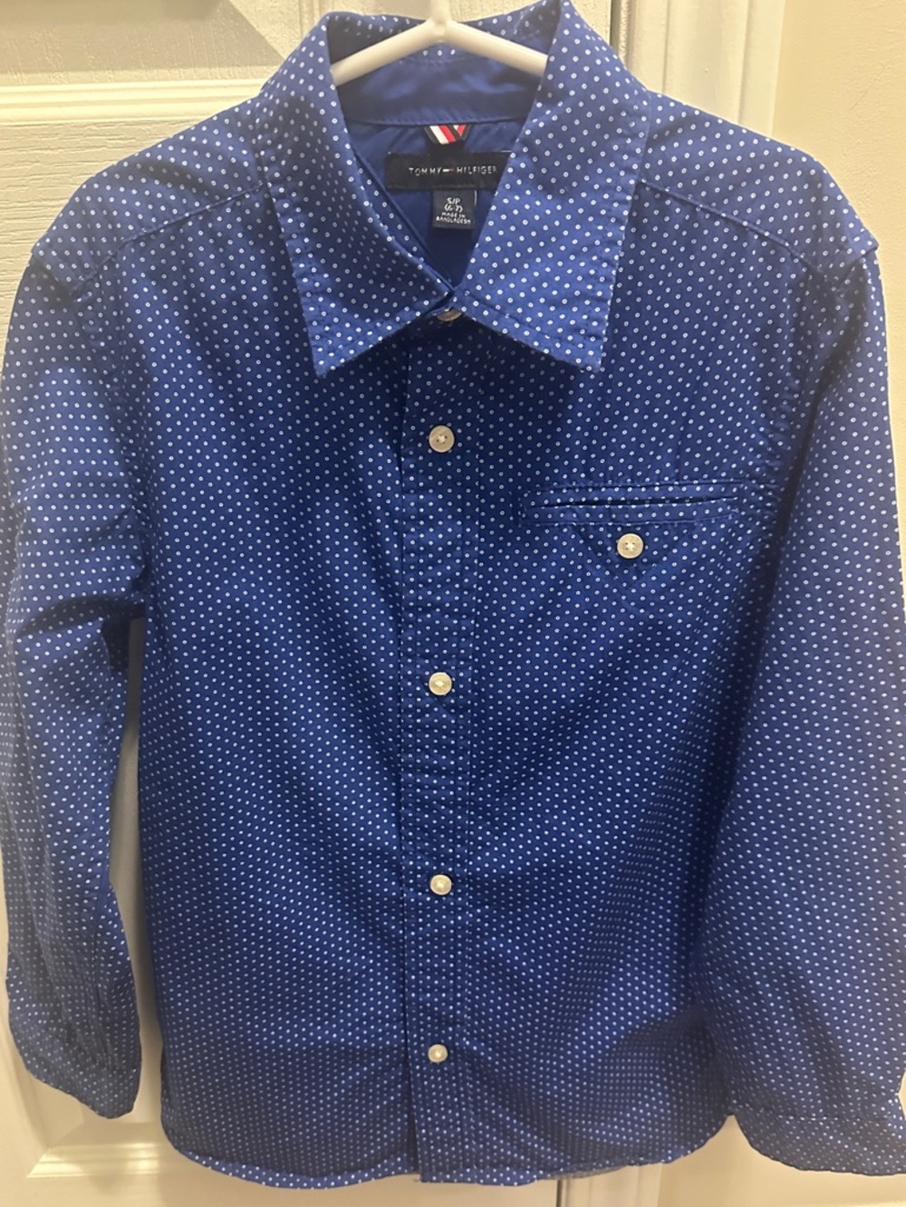 🎉BUNDLE 10 for $50🎉 Tommy Hilfiger Boys Royal Blue Microdot Button-Down Shirt